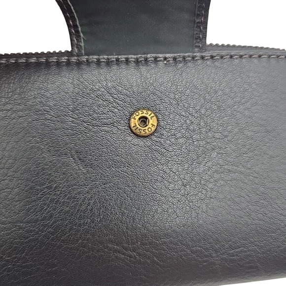 Fossil Madison Zip Clutch Black Leather Wristlet SWL2228001 Purse $100 MSRP - Picture 11 of 13